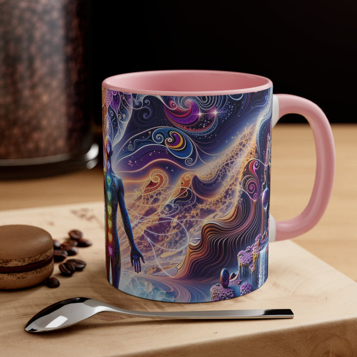 Cosmic Consciousness Awakening - Accent Coffee Mug - Mug - g(0D·IO) - Pink - 11oz -