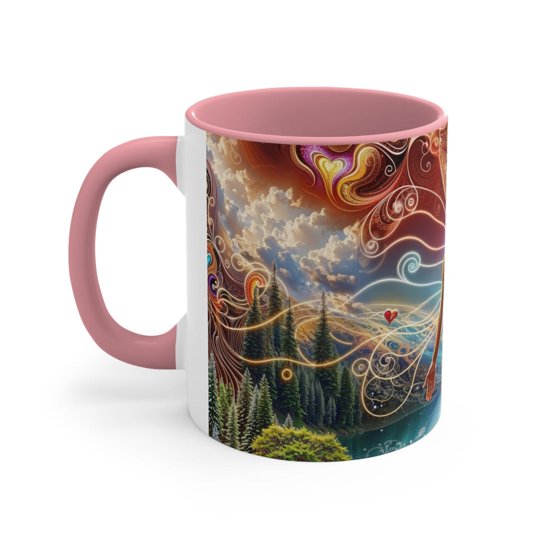 Cosmic Consciousness Awakening - Accent Coffee Mug - Mug - g(0D·IO) - Pink - 11oz -