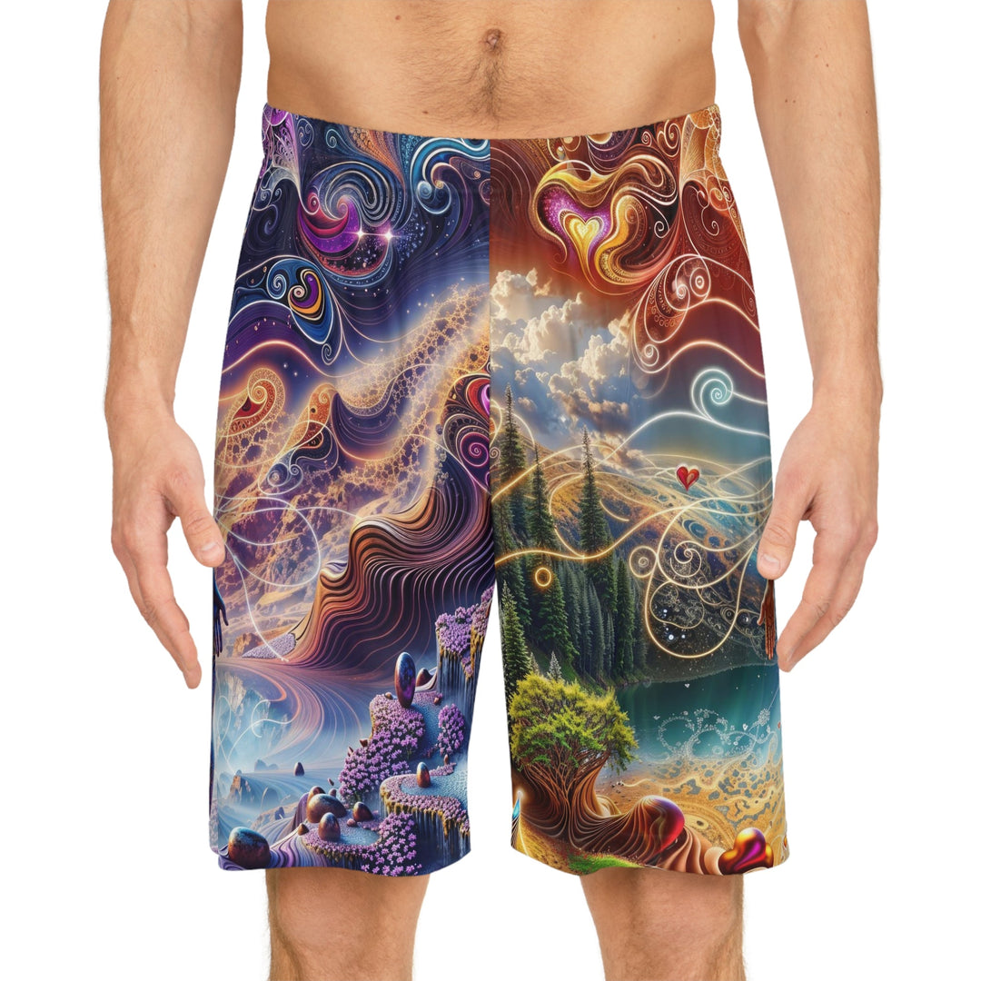 Cosmic Consciousness Awakening - AOP Basketball Shorts - All Over Prints - g(0D·IO) - Seam thread color automatically matched to design - XS -