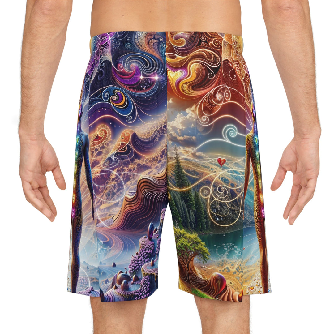 Cosmic Consciousness Awakening - AOP Basketball Shorts - All Over Prints - g(0D·IO) - Seam thread color automatically matched to design - XS -