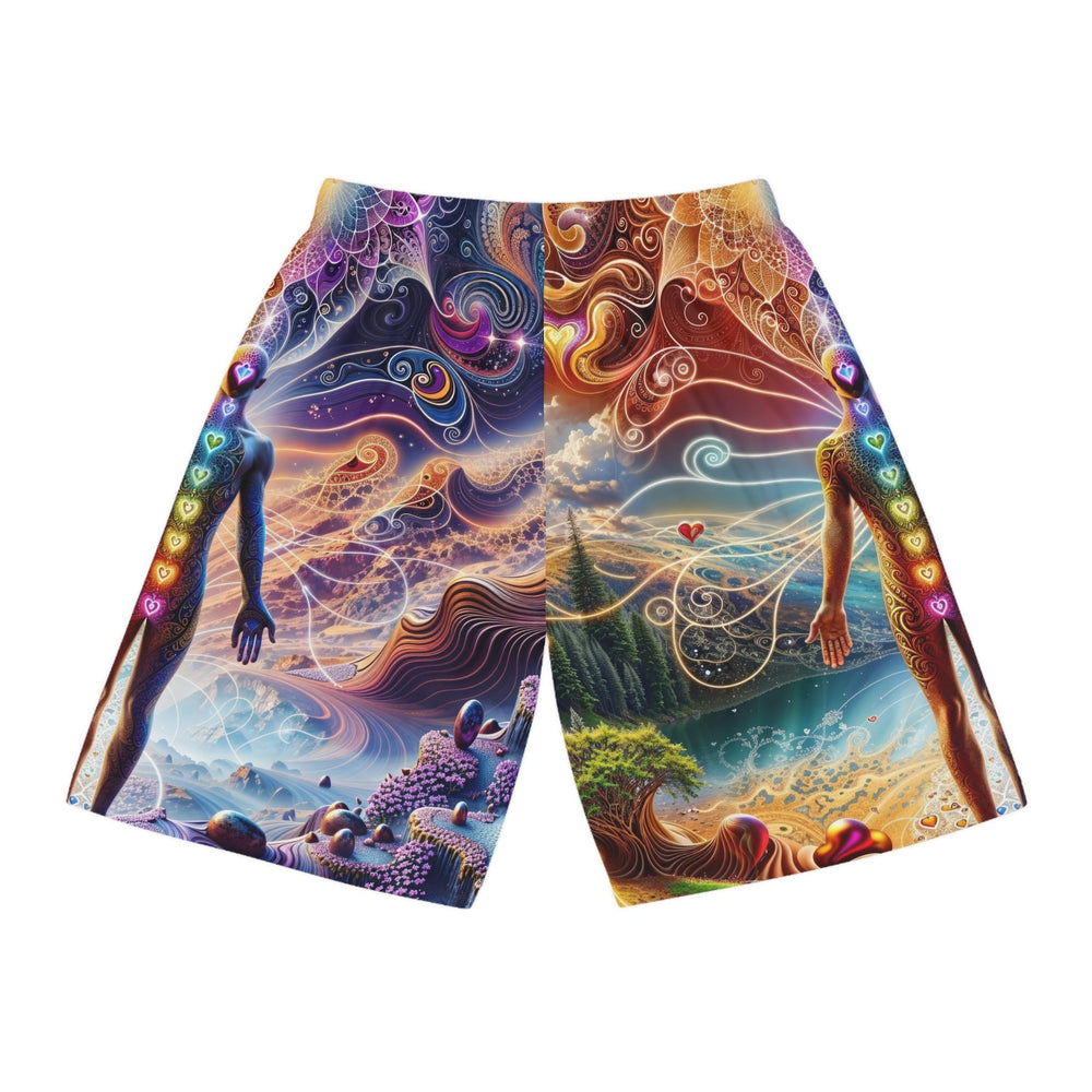 Cosmic Consciousness Awakening - AOP Basketball Shorts - All Over Prints - g(0D·IO) - Seam thread color automatically matched to design - XS -