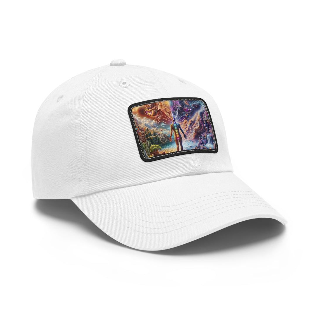 Cosmic Consciousness Awakening - Dad Hat - Hats - g(0D·IO) - White / Black patch - Rectangle - One size