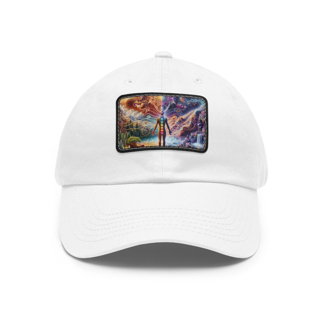 Cosmic Consciousness Awakening - Dad Hat - Hats - g(0D·IO) - White / Black patch - Rectangle - One size