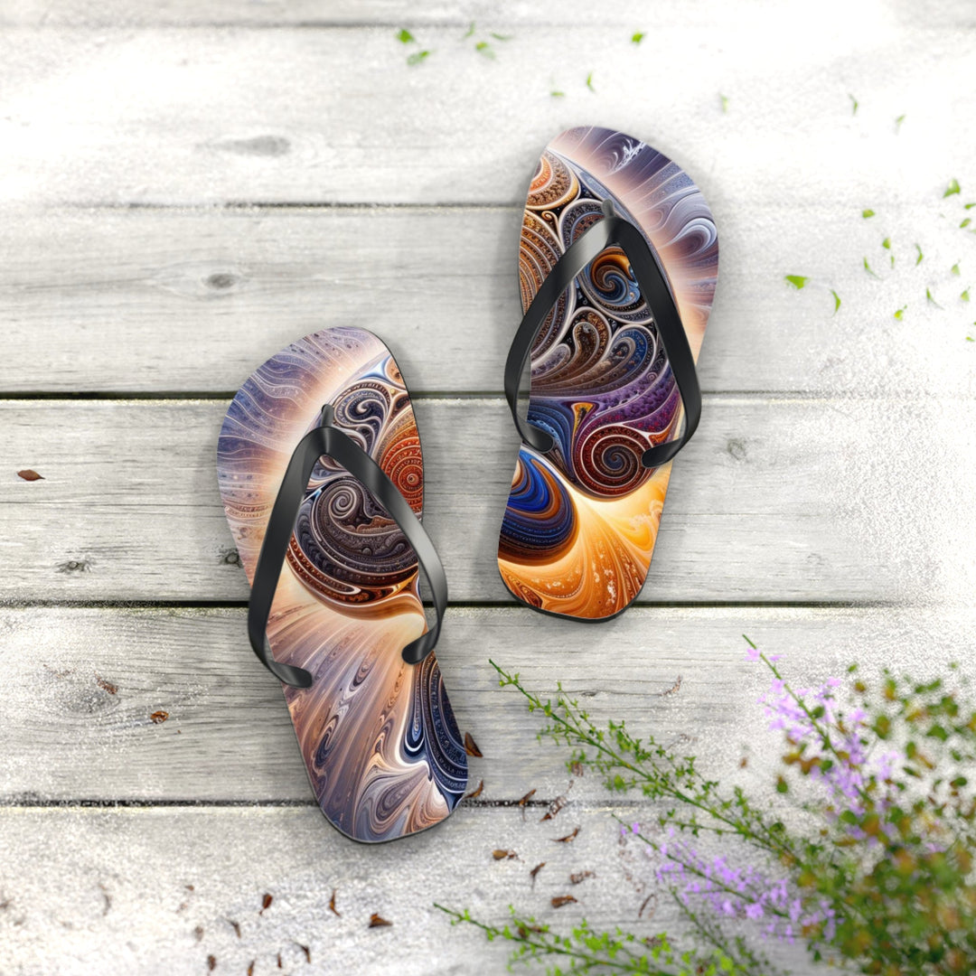 Cosmic Consciousness Awakening - Flip Flops - Shoes - g(0D·IO) - XL - Black sole -