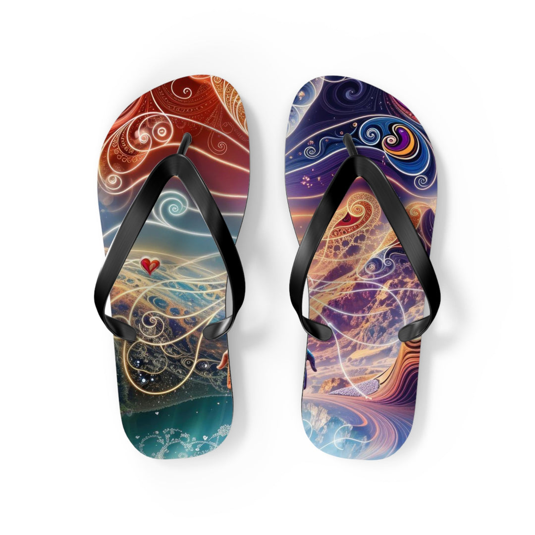 Cosmic Consciousness Awakening - Flip Flops - Shoes - g(0D·IO) - M - Black sole -