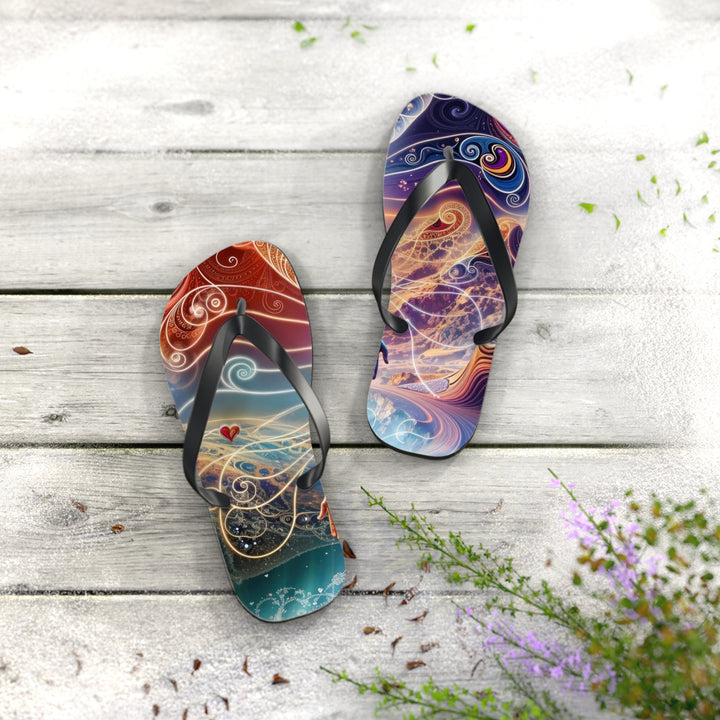 Cosmic Consciousness Awakening - Flip Flops - Shoes - g(0D·IO) - XL - Black sole -