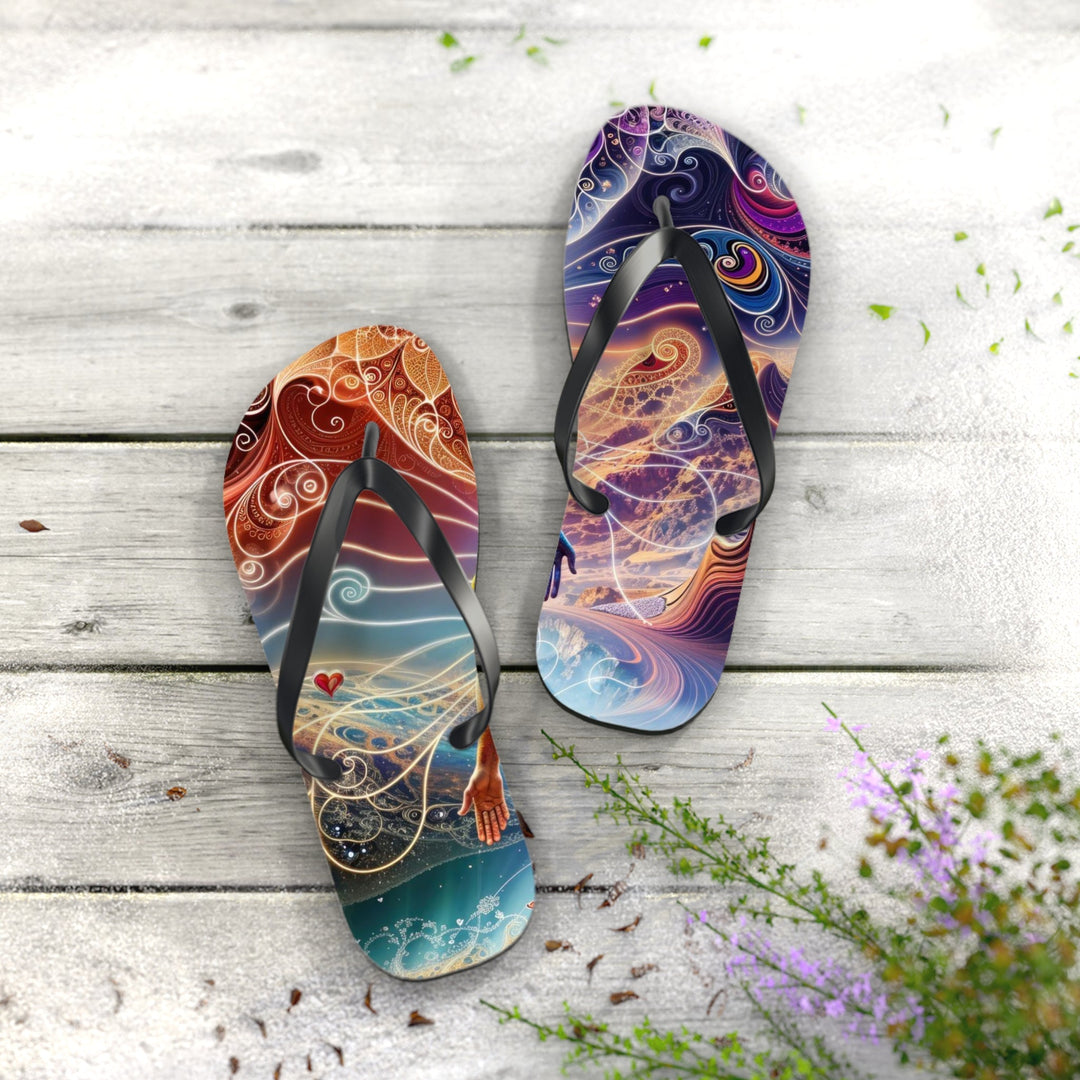 Cosmic Consciousness Awakening - Flip Flops - Shoes - g(0D·IO) - XL - Black sole -