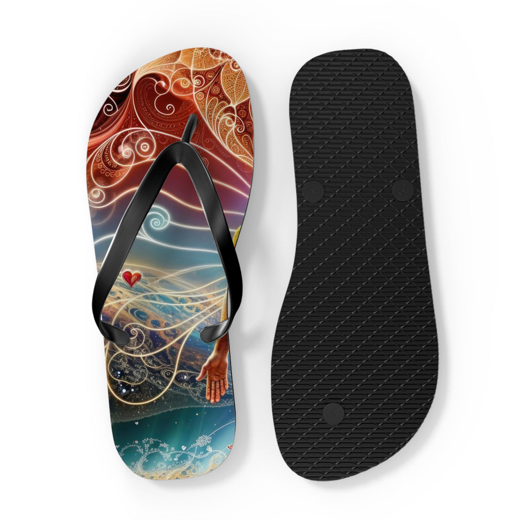 Cosmic Consciousness Awakening - Flip Flops - Shoes - g(0D·IO) - XL - Black sole -