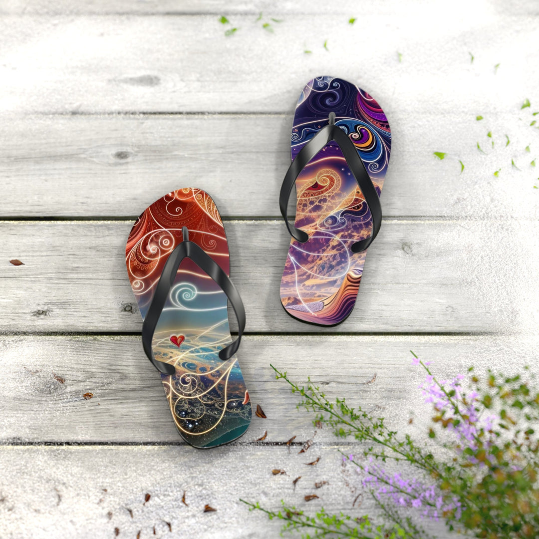 Cosmic Consciousness Awakening - Flip Flops - Shoes - g(0D·IO) - XL - Black sole -