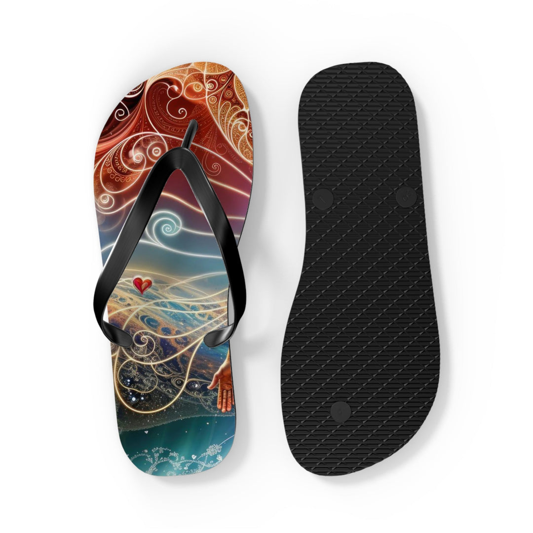 Cosmic Consciousness Awakening - Flip Flops - Shoes - g(0D·IO) - XL - Black sole -