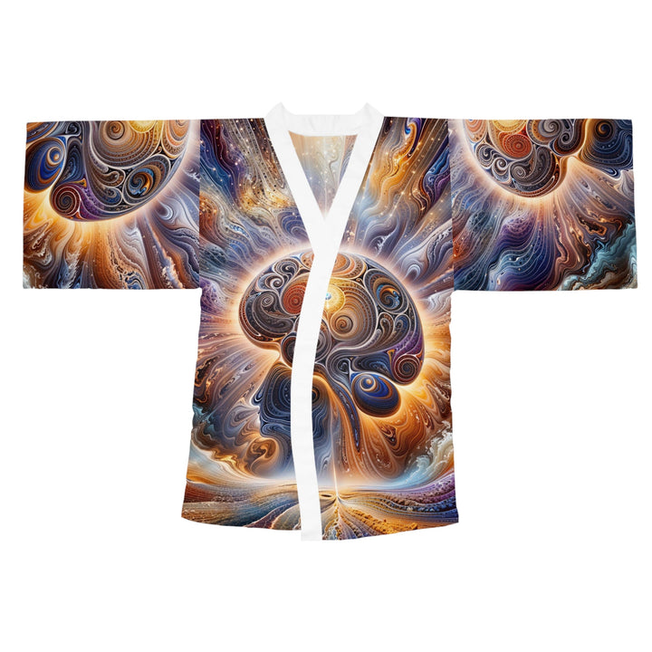 Cosmic Consciousness Awakening - Long Sleeve Kimono Robe - All Over Prints - g(0D·IO) - XS - White -