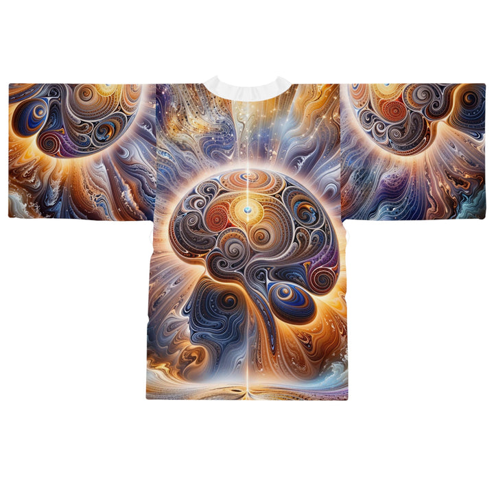 Cosmic Consciousness Awakening - Long Sleeve Kimono Robe - All Over Prints - g(0D·IO) - XS - Black -