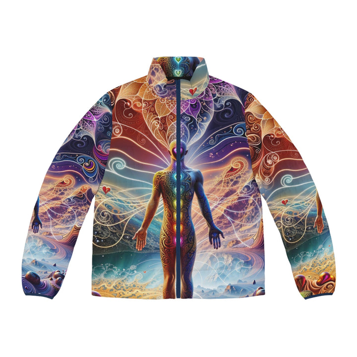 Cosmic Consciousness Awakening - Puffer Jacket - All Over Prints - g(0D·IO) - S - Dark blue zipper -