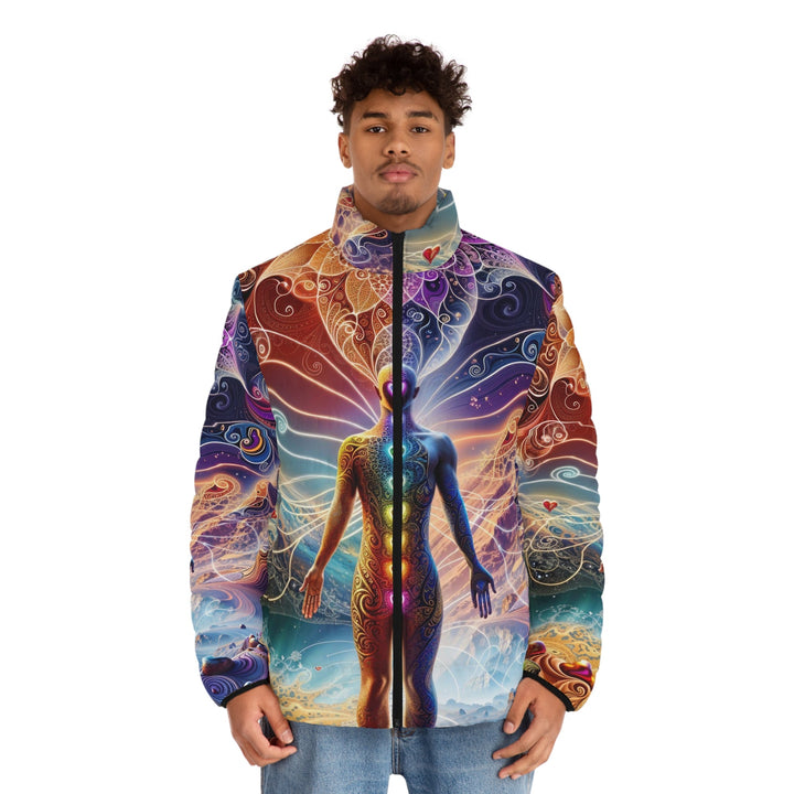 Cosmic Consciousness Awakening - Puffer Jacket - All Over Prints - g(0D·IO) - S - Black zipper -