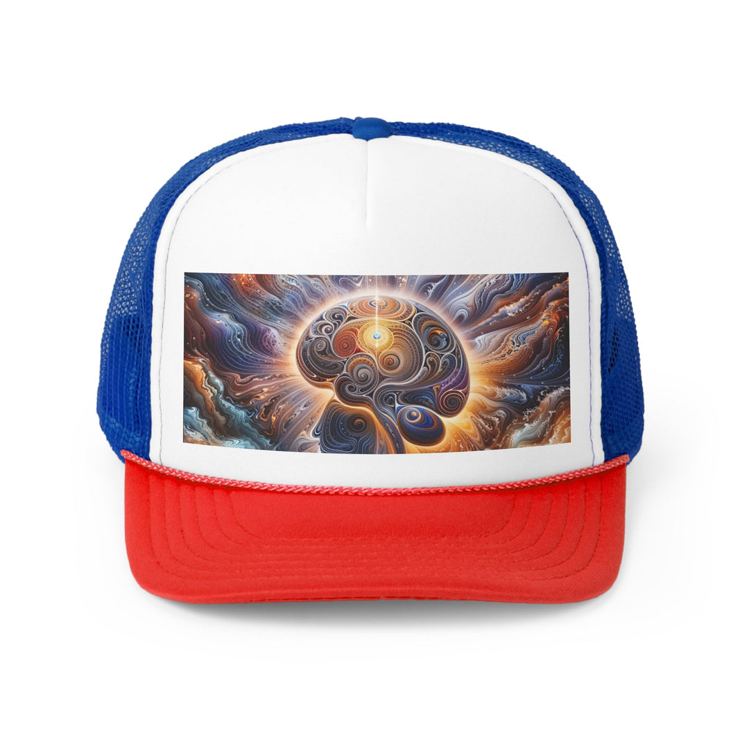 Cosmic Consciousness Awakening - Trucker Hat - Hats - g(0D·IO) - Blue/Red - One size -