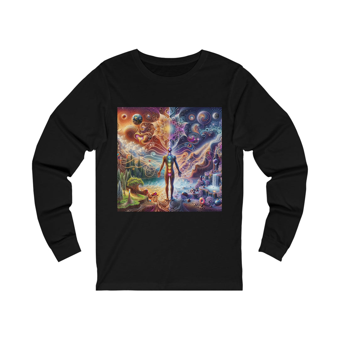 Cosmic Consciousness Awakening - Unisex Jersey Long Sleeve Tee - Long-sleeve - g(0D·IO) - S - Black -