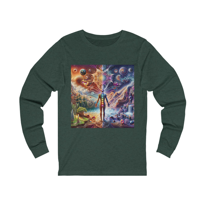 Cosmic Consciousness Awakening - Unisex Jersey Long Sleeve Tee - Long-sleeve - g(0D·IO) - M - Heather Forest -