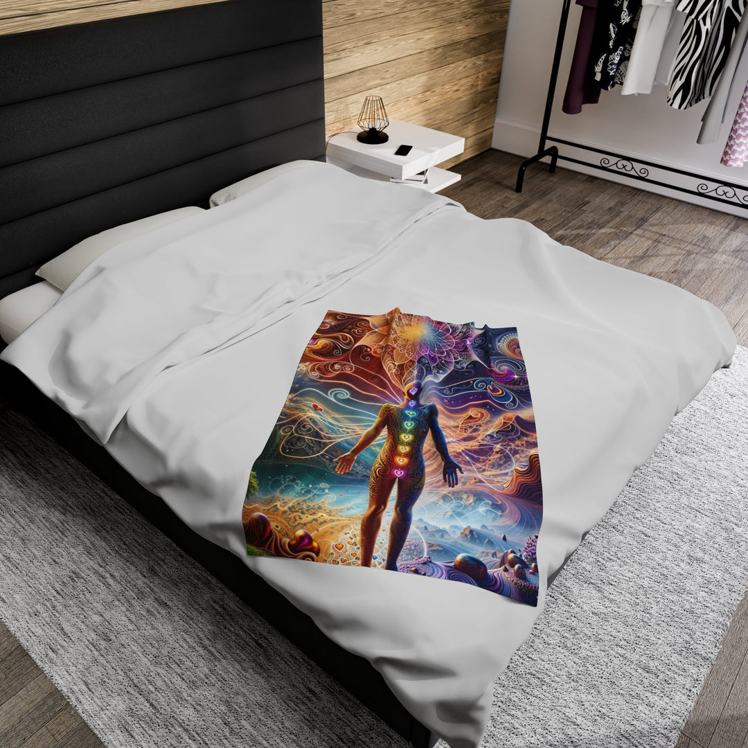 Cosmic Consciousness Awakening - Velveteen Plush Blanket - All Over Prints - g(0D·IO) - 60" × 80" - -