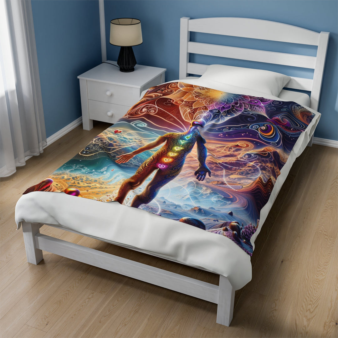 Cosmic Consciousness Awakening - Velveteen Plush Blanket - All Over Prints - g(0D·IO) - 60" × 80" - -