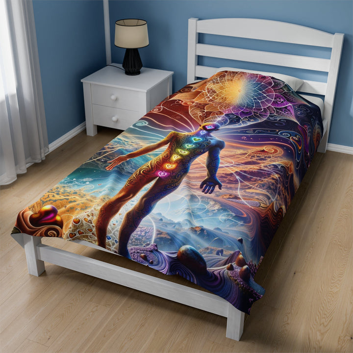 Cosmic Consciousness Awakening - Velveteen Plush Blanket - All Over Prints - g(0D·IO) - 60" × 80" - -