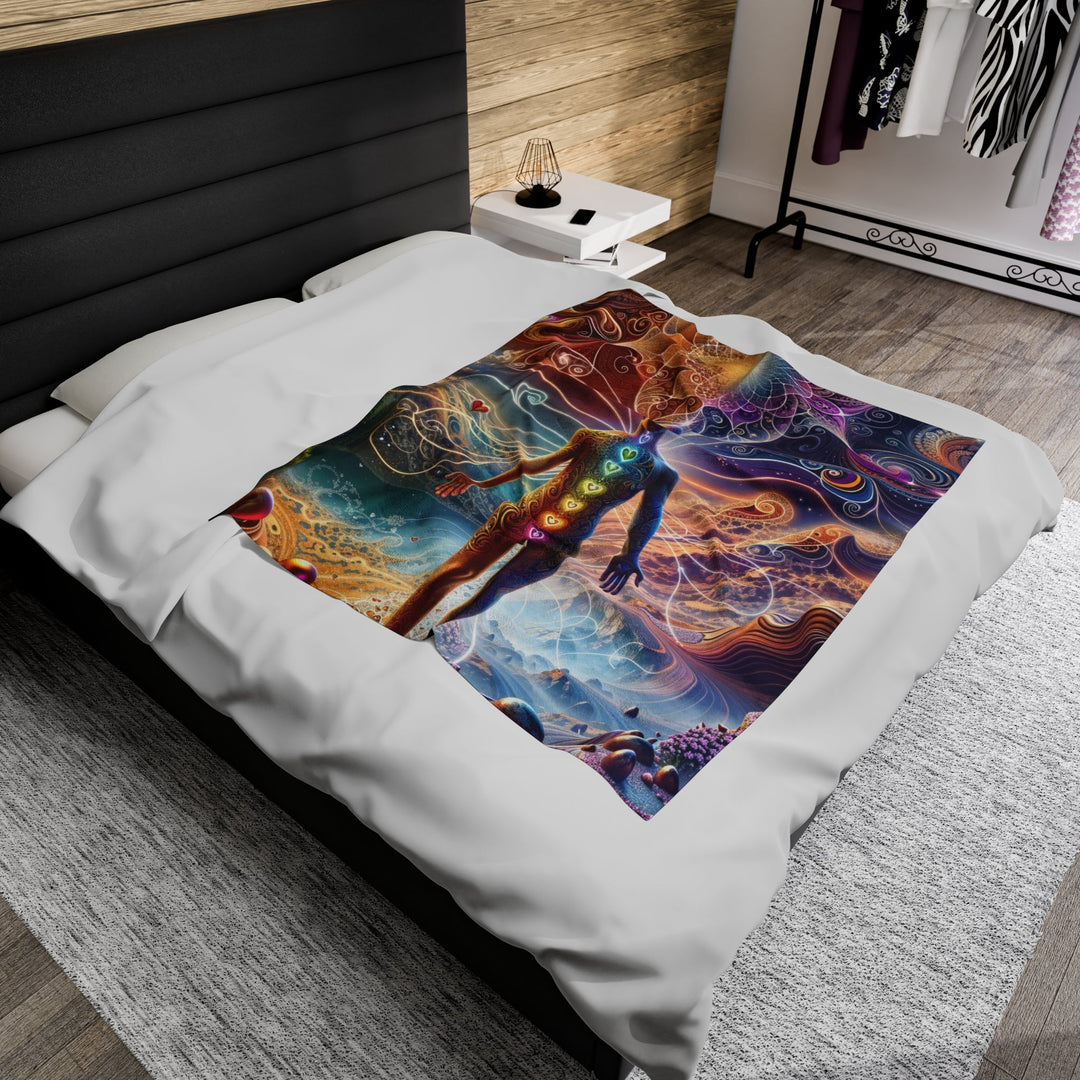 Cosmic Consciousness Awakening - Velveteen Plush Blanket - All Over Prints - g(0D·IO) - 60" × 80" - -