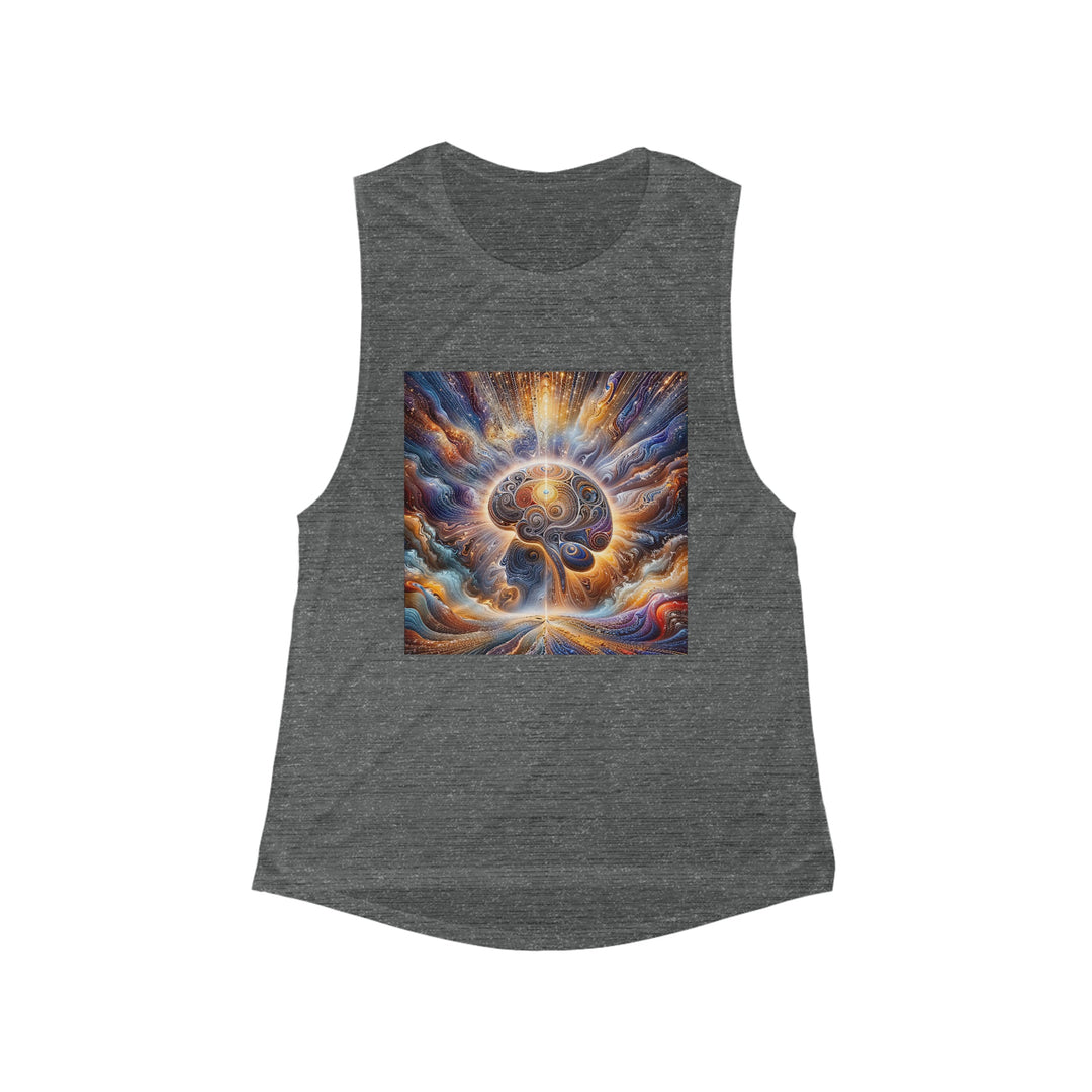 Cosmic Consciousness Awakening - Women's Flowy Scoop Muscle Tank - Tank Top - g(0D·IO) - S - Asphalt Slub -