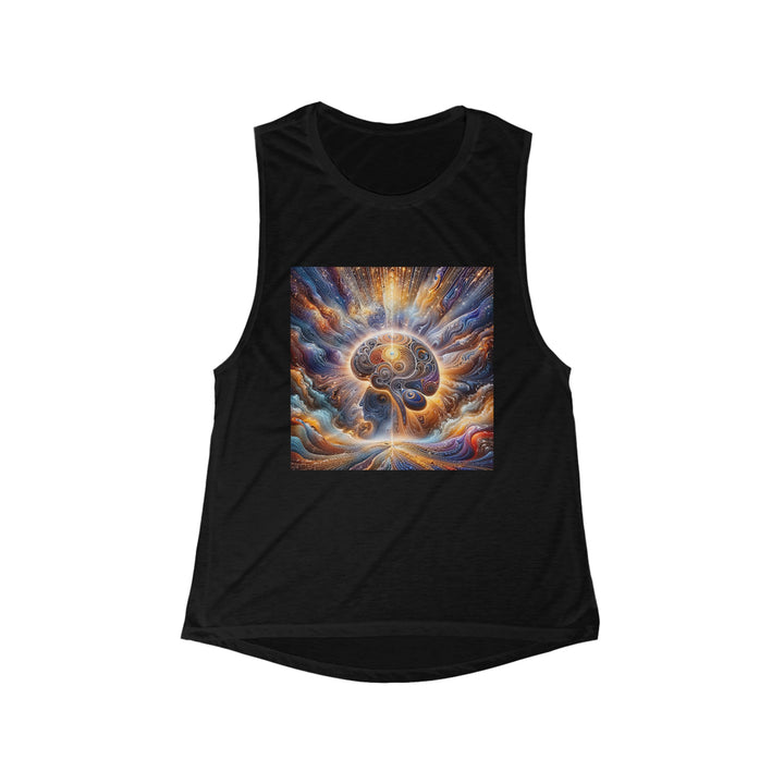 Cosmic Consciousness Awakening - Women's Flowy Scoop Muscle Tank - Tank Top - g(0D·IO) - S - Black -