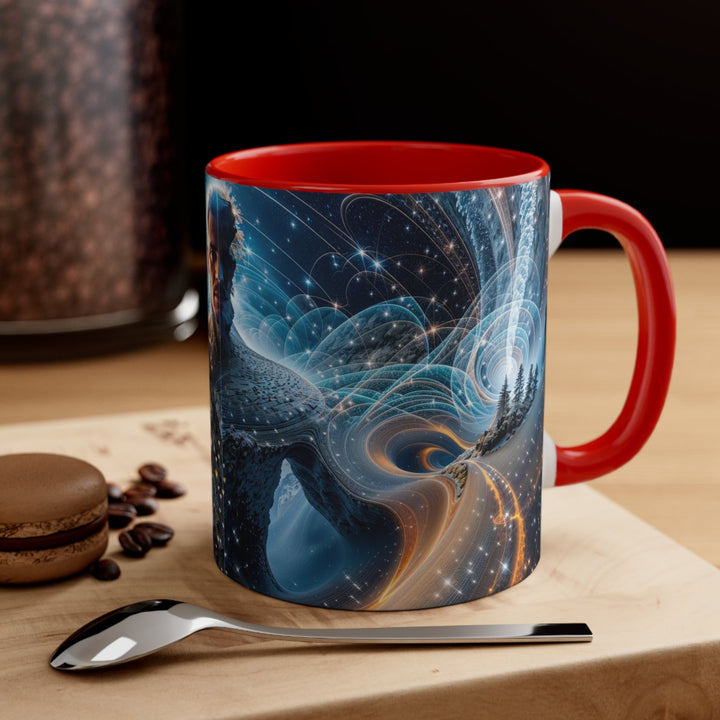 Cosmic Consciousness Cascade - Accent Coffee Mug - Mug - g(0D·IO) - Pink - 11oz -