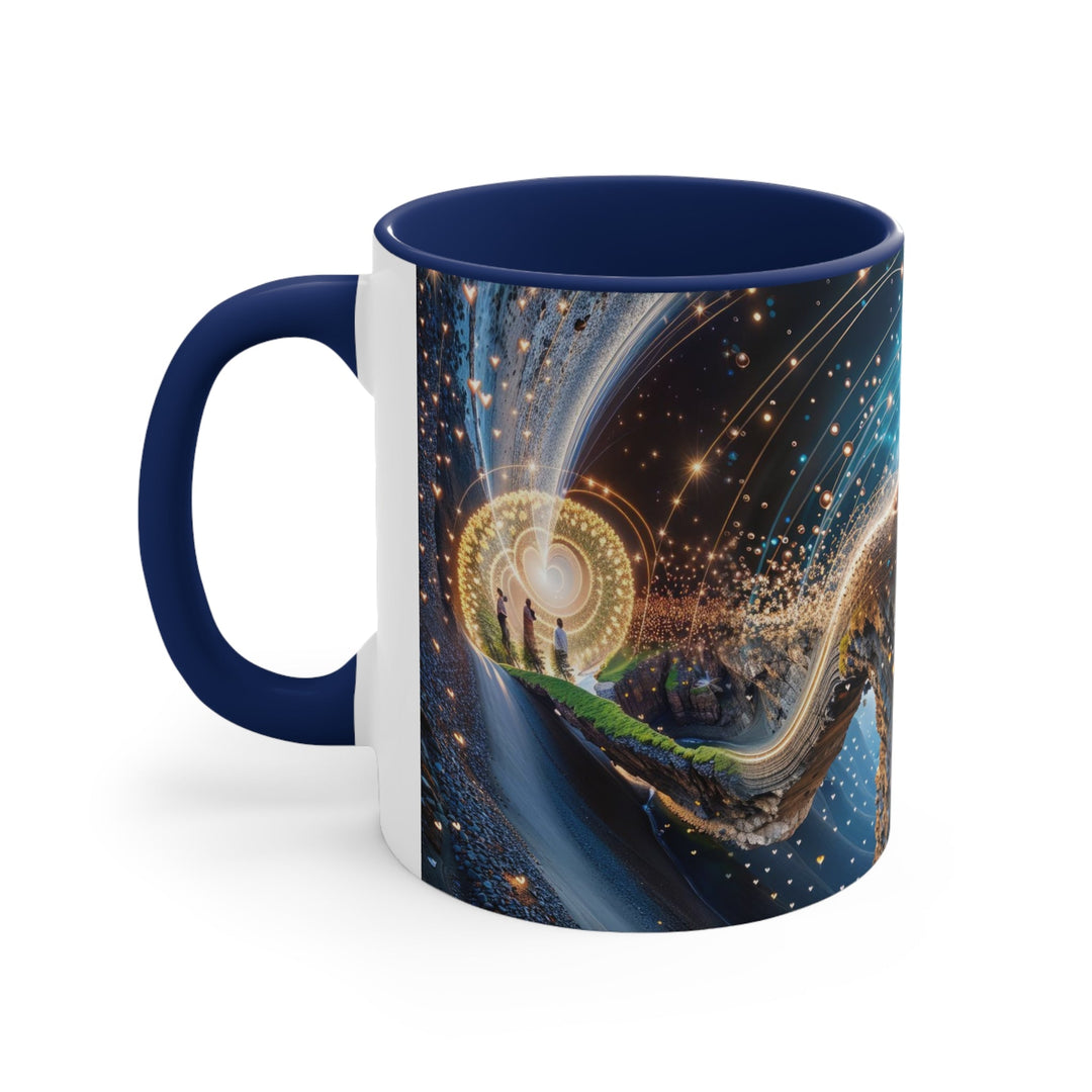 Cosmic Consciousness Cascade - Accent Coffee Mug - Mug - g(0D·IO) - Pink - 11oz -