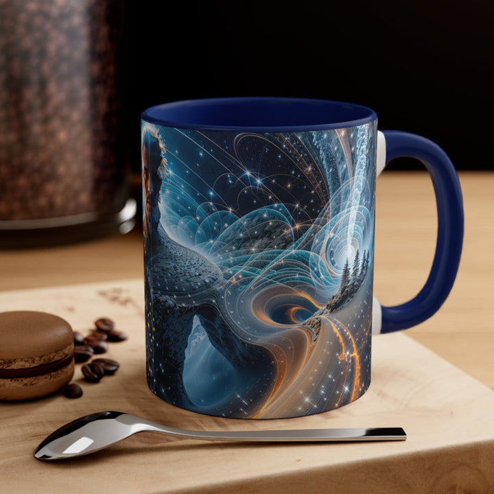 Cosmic Consciousness Cascade - Accent Coffee Mug - Mug - g(0D·IO) - Pink - 11oz -