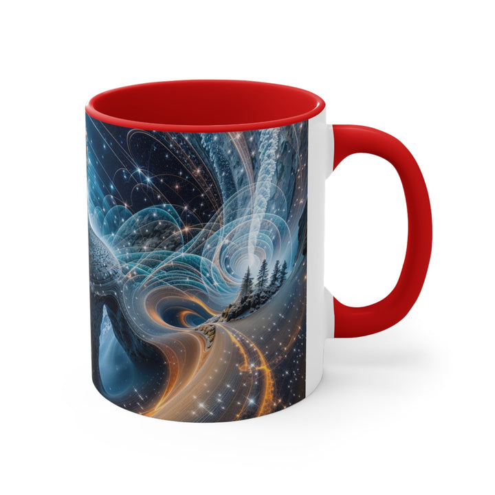 Cosmic Consciousness Cascade - Accent Coffee Mug - Mug - g(0D·IO) - Pink - 11oz -