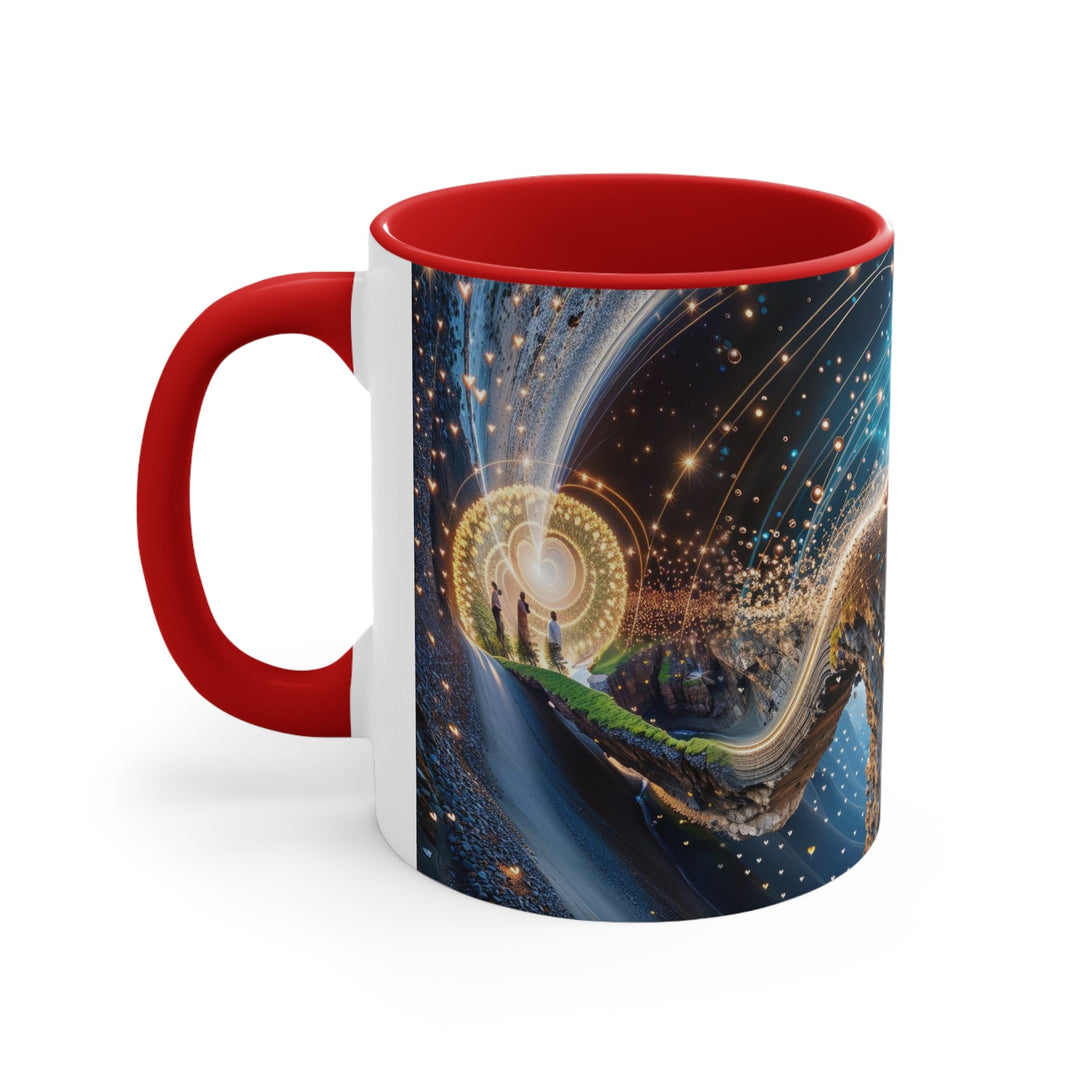 Cosmic Consciousness Cascade - Accent Coffee Mug - Mug - g(0D·IO) - Pink - 11oz -