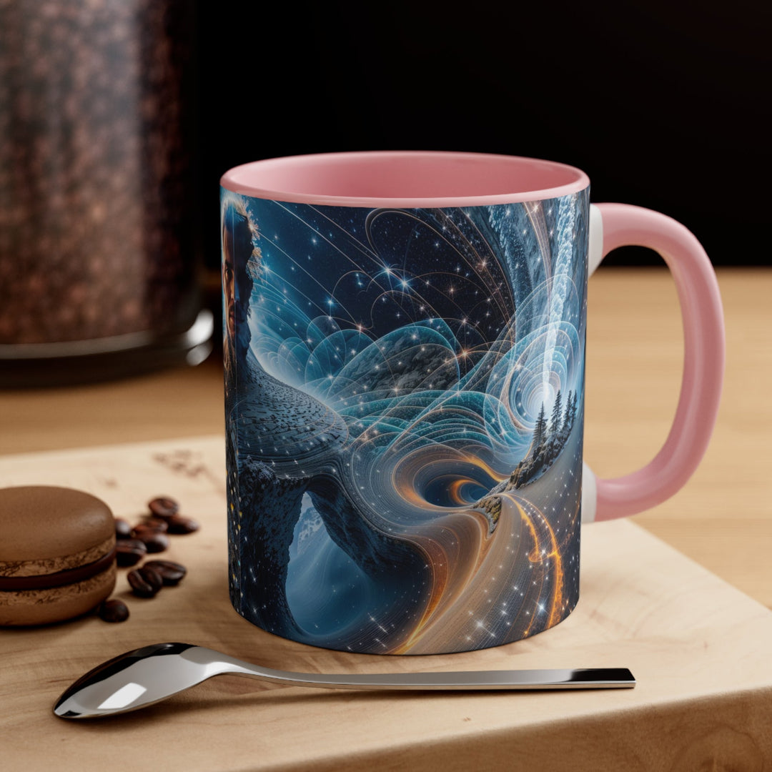 Cosmic Consciousness Cascade - Accent Coffee Mug - Mug - g(0D·IO) - Pink - 11oz -