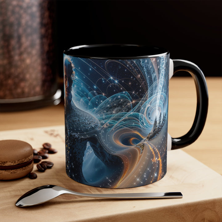 Cosmic Consciousness Cascade - Accent Coffee Mug - Mug - g(0D·IO) - Pink - 11oz -