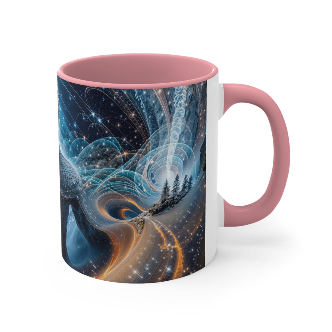 Cosmic Consciousness Cascade - Accent Coffee Mug - Mug - g(0D·IO) - Pink - 11oz -