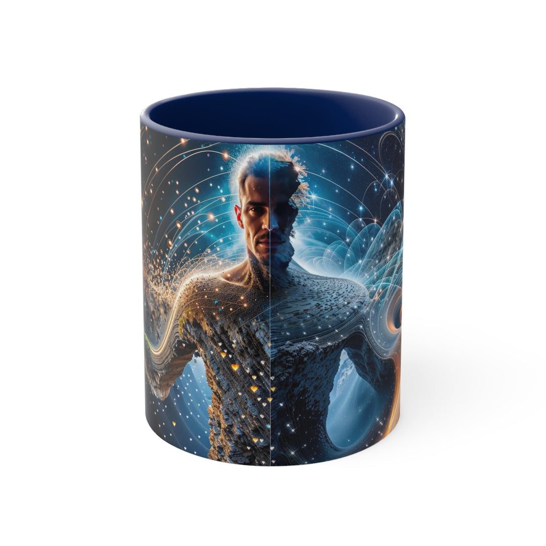 Cosmic Consciousness Cascade - Accent Coffee Mug - Mug - g(0D·IO) - Navy - 11oz -