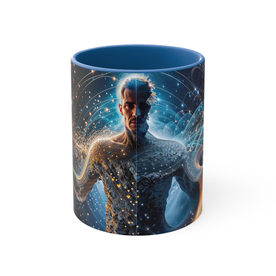 Cosmic Consciousness Cascade - Accent Coffee Mug - Mug - g(0D·IO) - Blue - 11oz -