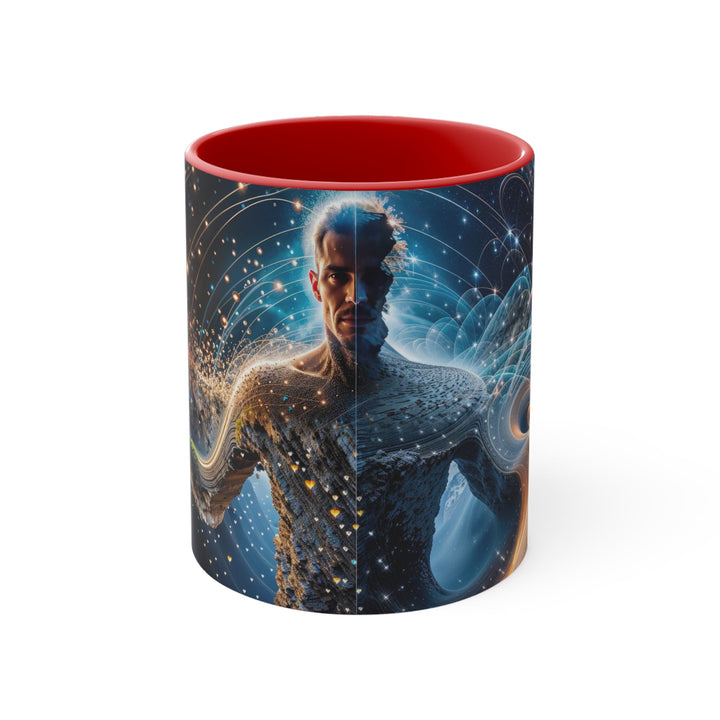 Cosmic Consciousness Cascade - Accent Coffee Mug - Mug - g(0D·IO) - Red - 11oz -