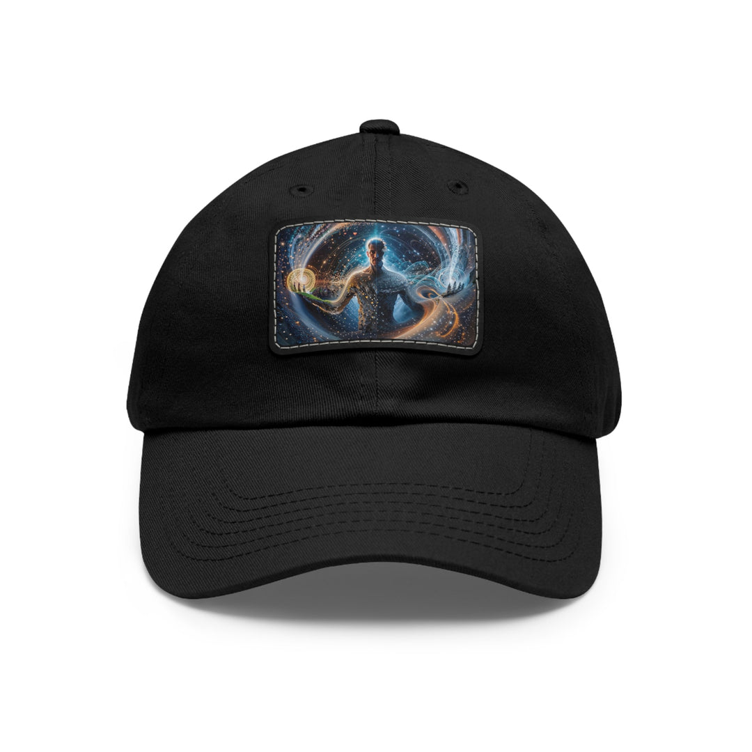 Cosmic Consciousness Cascade - Dad Hat - Hats - g(0D·IO) - Black / Black patch - Rectangle - One size