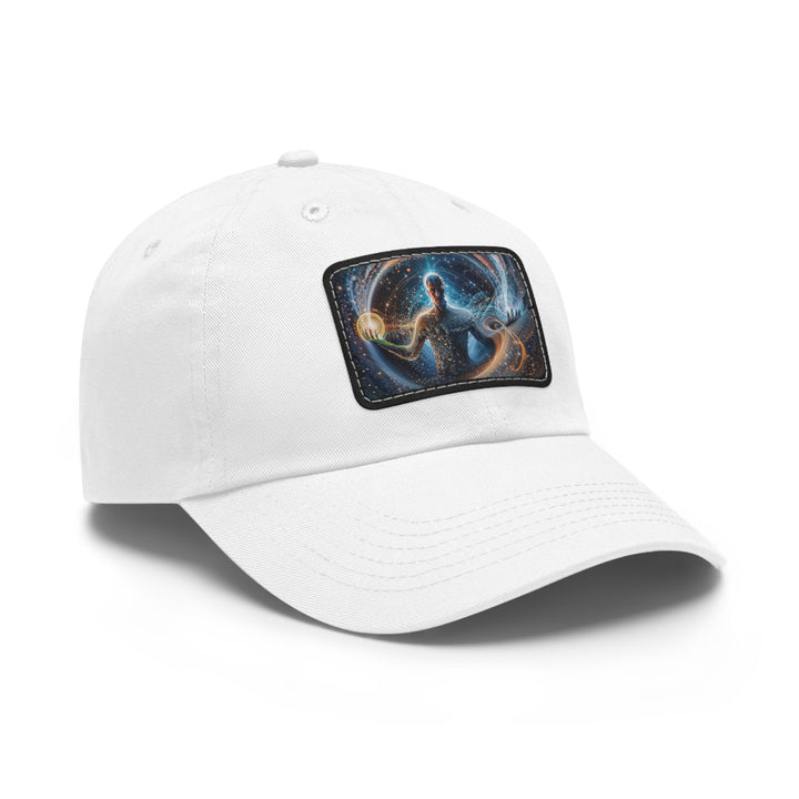 Cosmic Consciousness Cascade - Dad Hat - Hats - g(0D·IO) - White / Black patch - Rectangle - One size