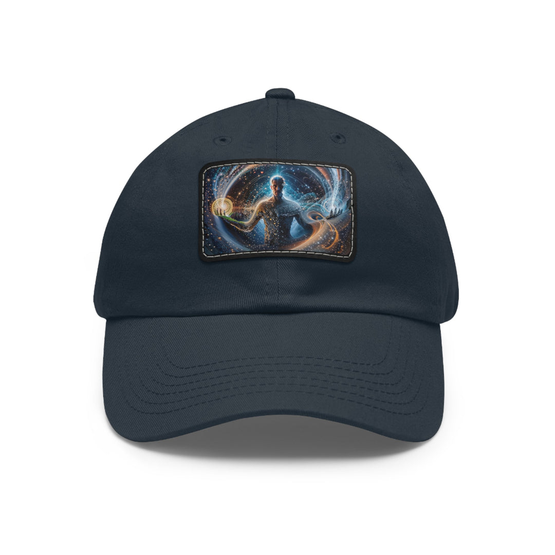 Cosmic Consciousness Cascade - Dad Hat - Hats - g(0D·IO) - Navy / Black patch - Rectangle - One size