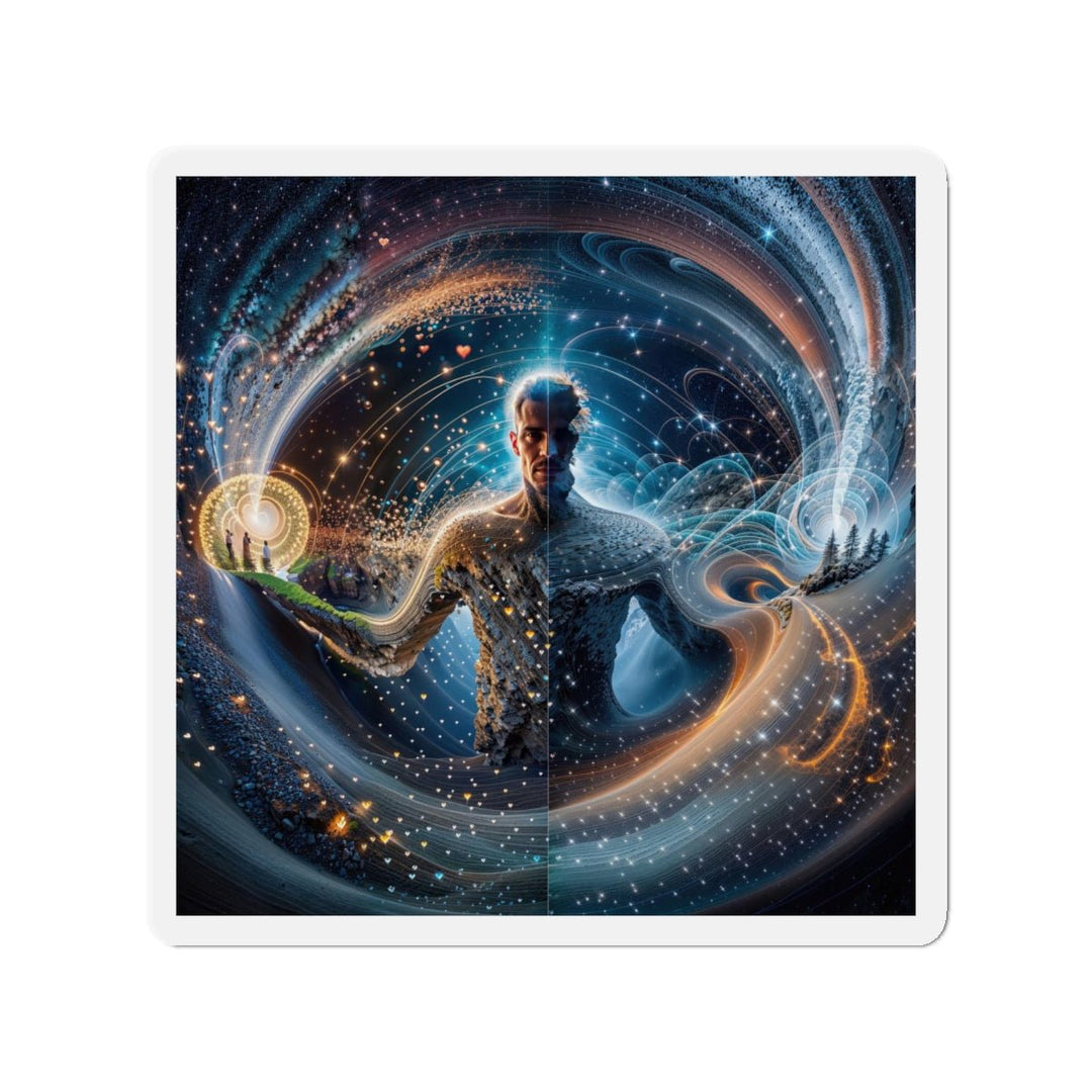 Cosmic Consciousness Cascade - Die-cut Magnet - Home Decor - g(0D·IO) - 6 × 6" - Die-Cut - 1 pc