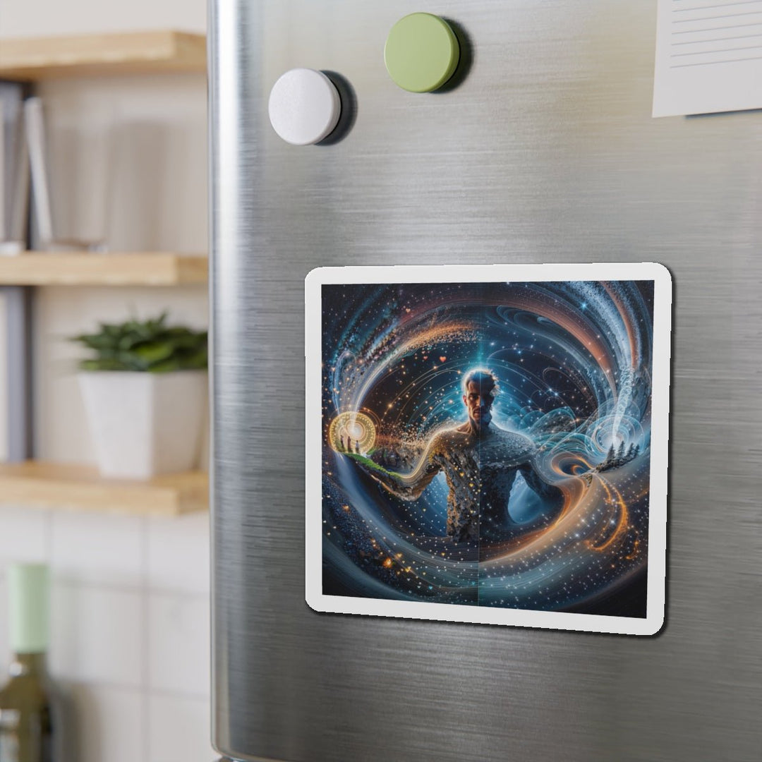 Cosmic Consciousness Cascade - Die-cut Magnet - Home Decor - g(0D·IO) - 6 × 6" - Die-Cut - 1 pc