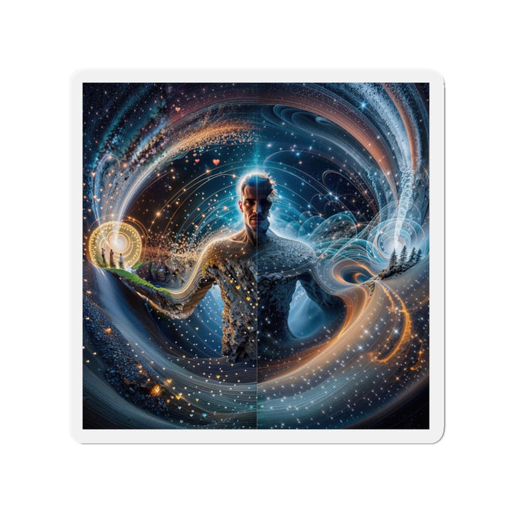 Cosmic Consciousness Cascade - Die-cut Magnet - Home Decor - g(0D·IO) - 4" x 4" - Die-Cut - 1 pc