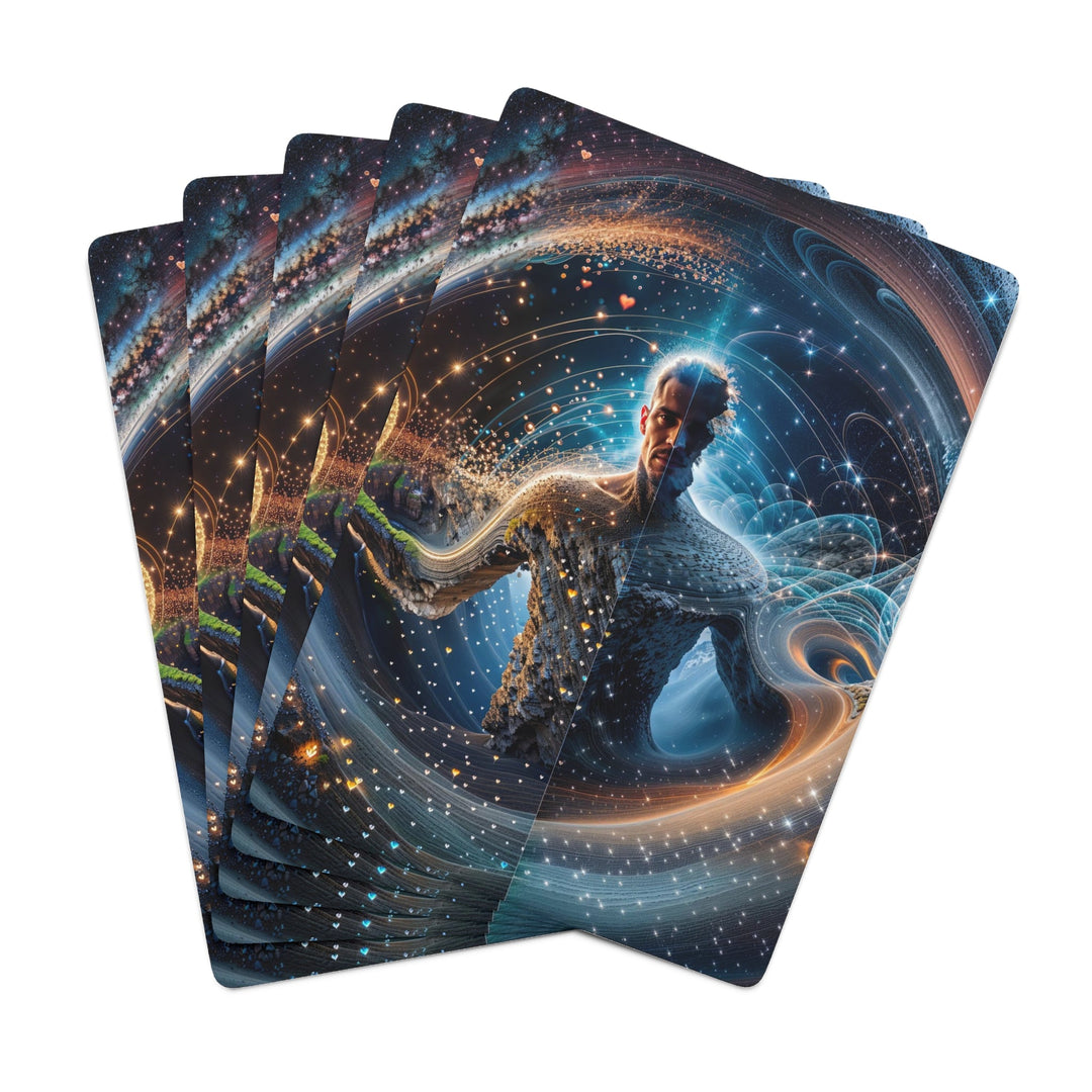 Cosmic Consciousness Cascade - Poker Cards - Paper products - g(0D·IO) - 2.47" x 3.47" - White - Semi Glossy