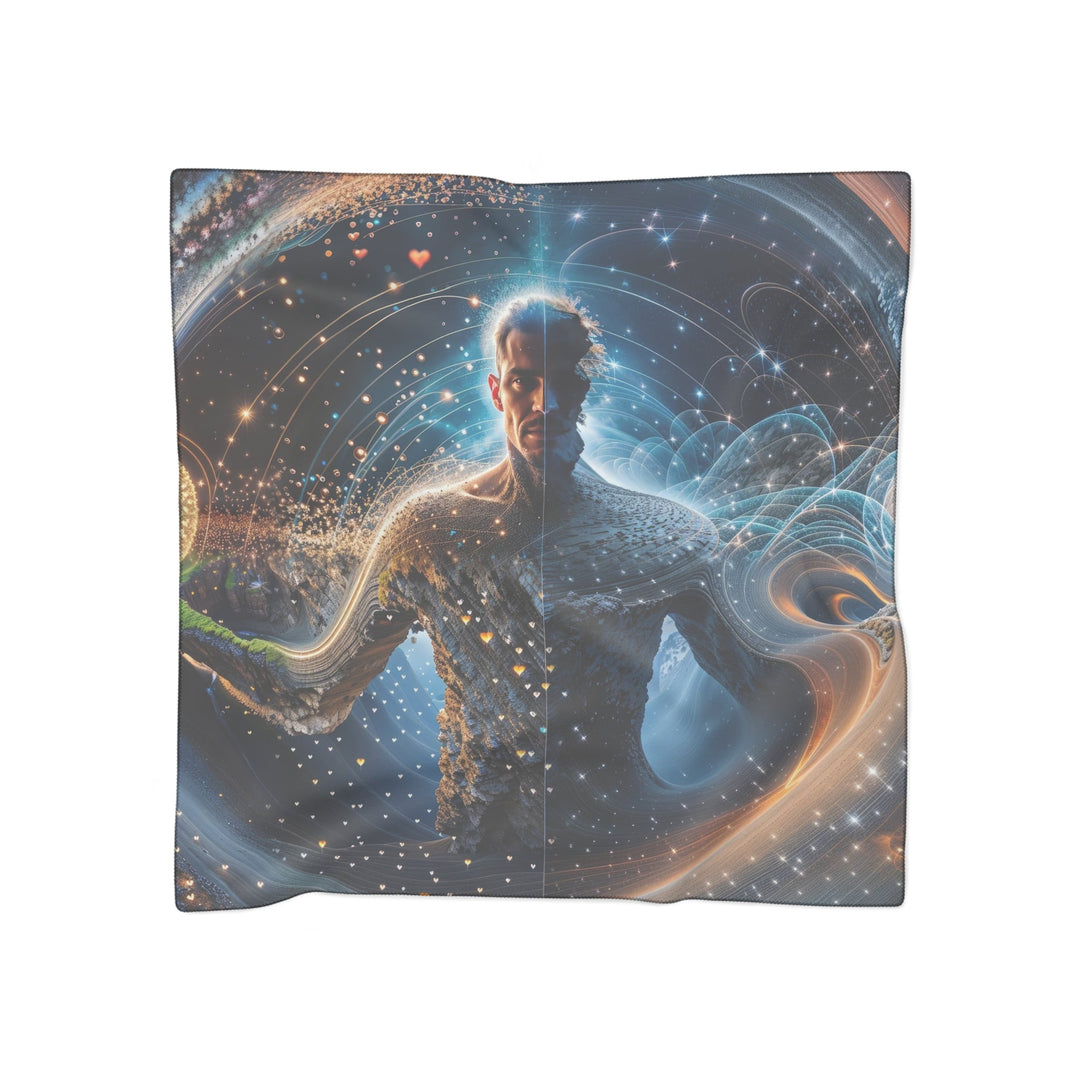 Cosmic Consciousness Cascade - Poly Scarf - Accessories - g(0D·IO) - Poly chiffon - 25" × 25" -