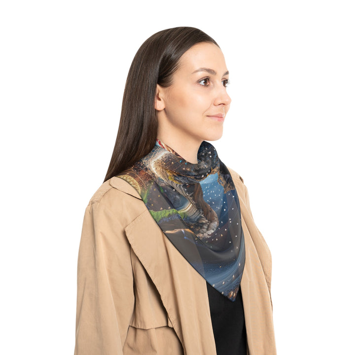 Cosmic Consciousness Cascade - Poly Scarf - Accessories - g(0D·IO) - Poly chiffon - 50" × 50" -