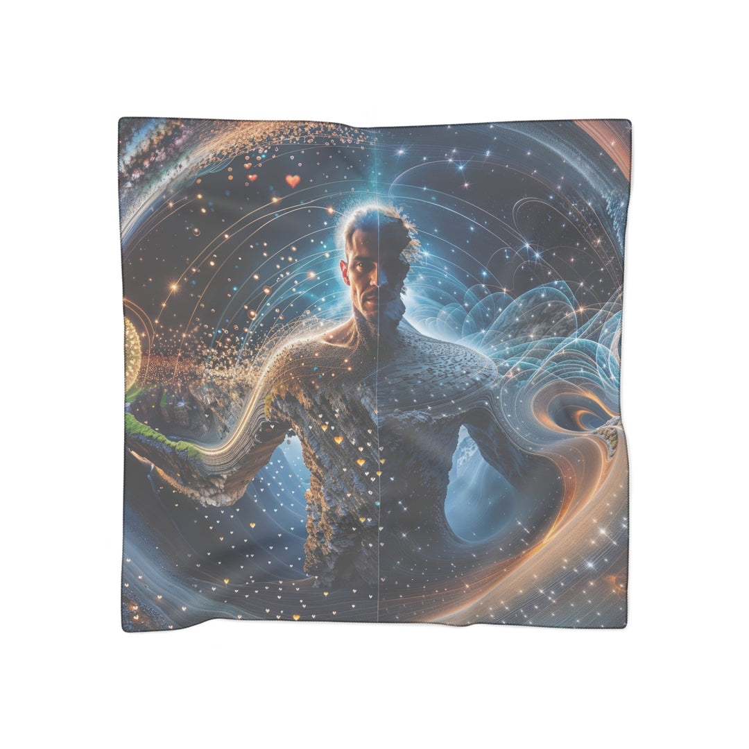 Cosmic Consciousness Cascade - Poly Scarf - Accessories - g(0D·IO) - Poly chiffon - 50" × 50" -