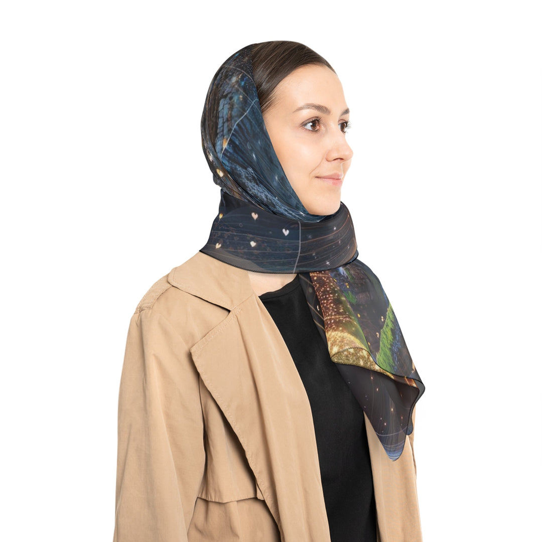 Cosmic Consciousness Cascade - Poly Scarf - Accessories - g(0D·IO) - Poly chiffon - 50" × 50" -