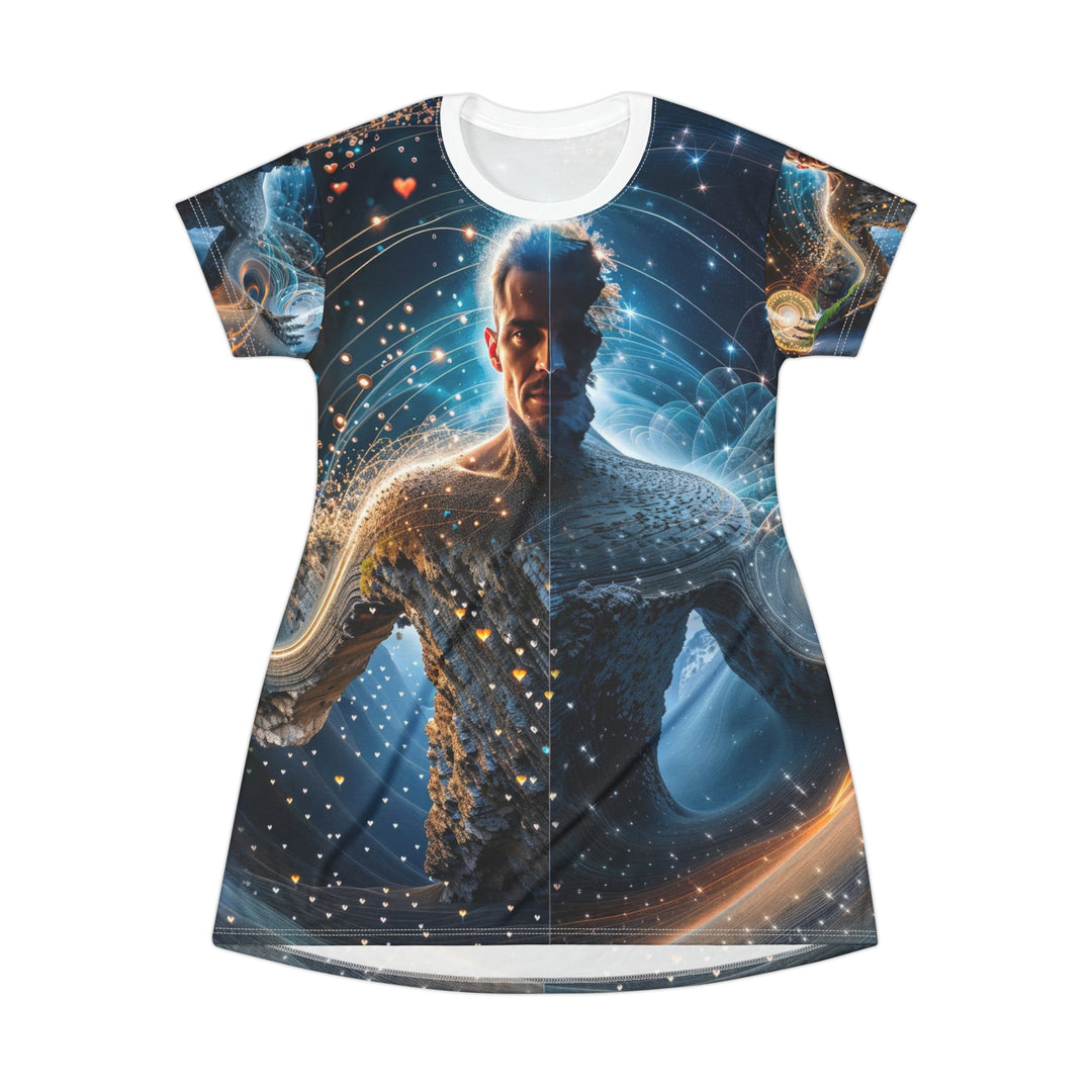 Cosmic Consciousness Cascade - T-Shirt Dress - All Over Prints - g(0D·IO) - XS - -